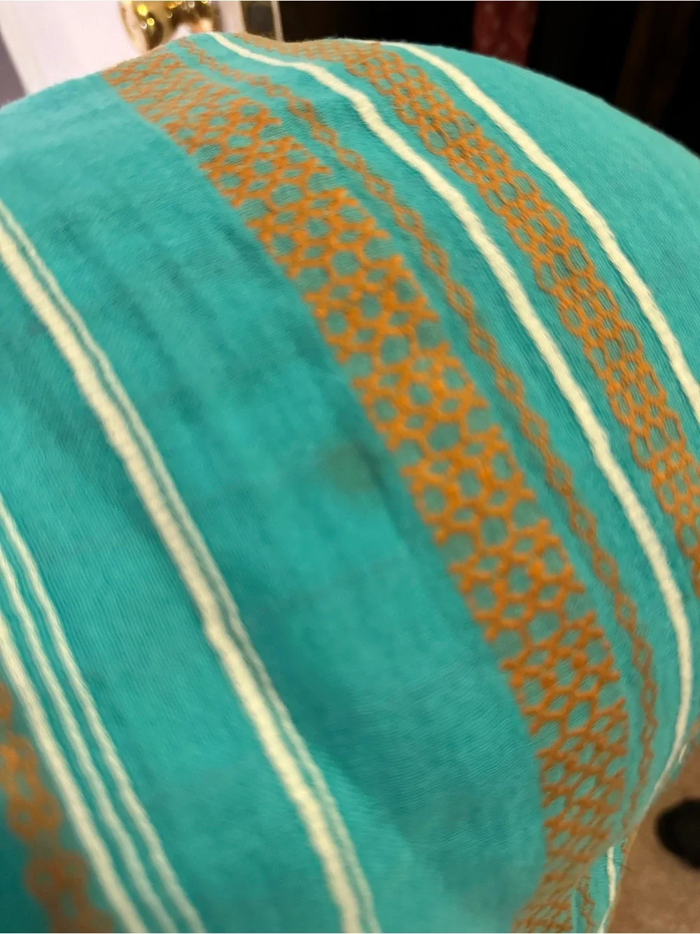 Ace & Jig Turquoise Striped Lightweight Double-layered Scarf